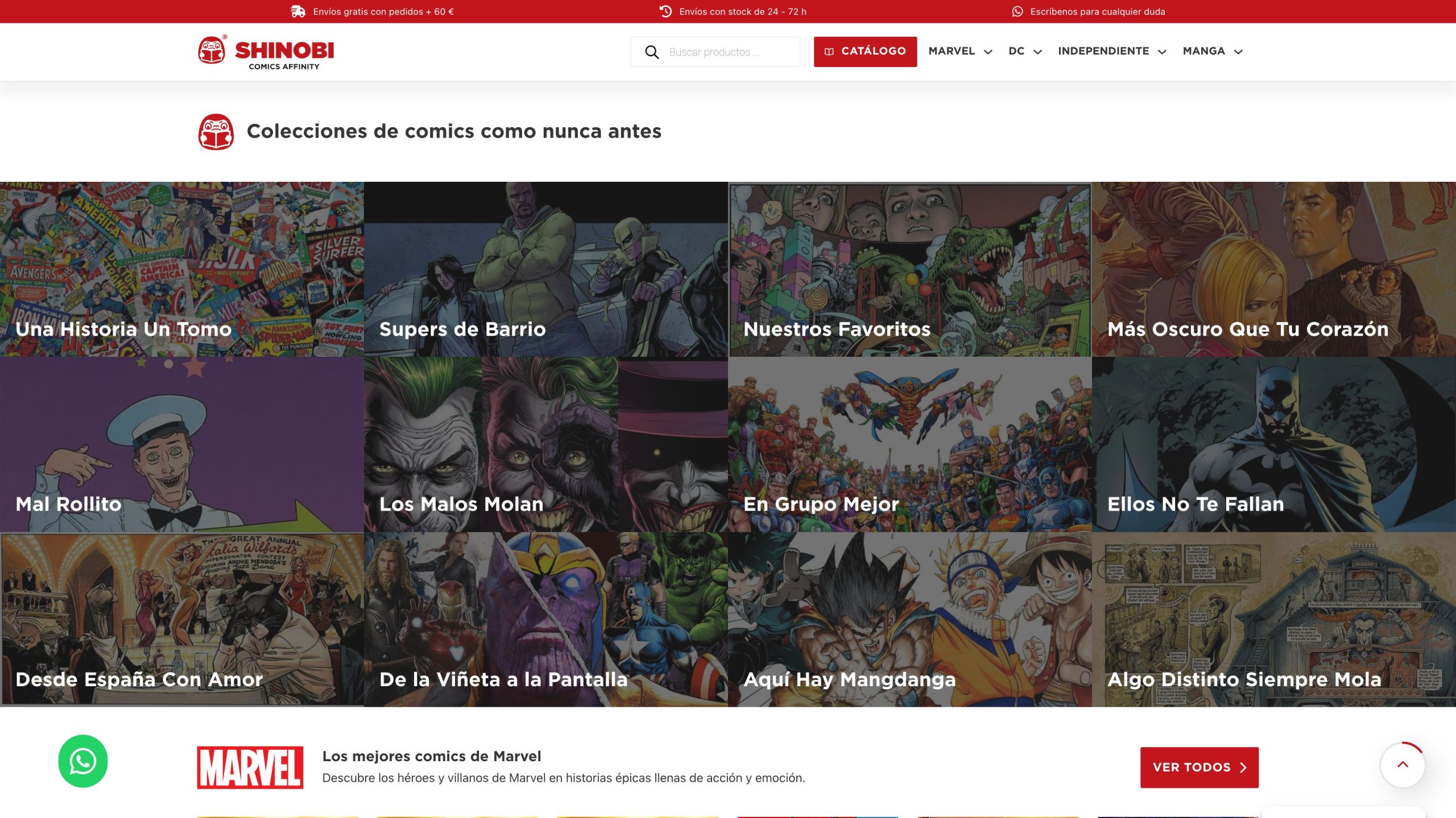 Imagen relacionada del proyecto Shinobi Comics, en este caso es el apartado Colecciones de Cómics.