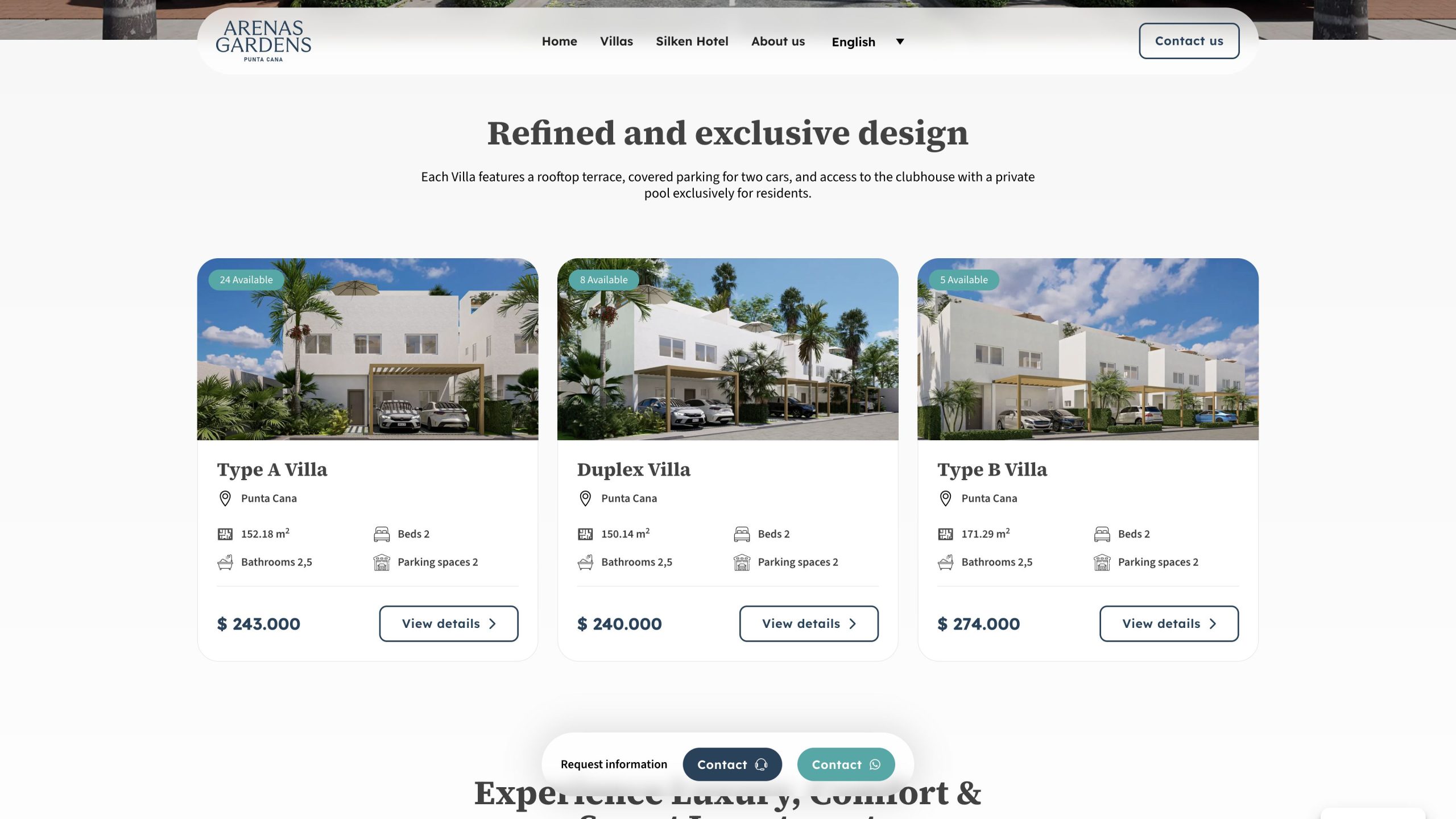 Imagen relacionada del proyecto Arena Gardens, en este caso es el Villas donde pueden verse varias de ellas.
