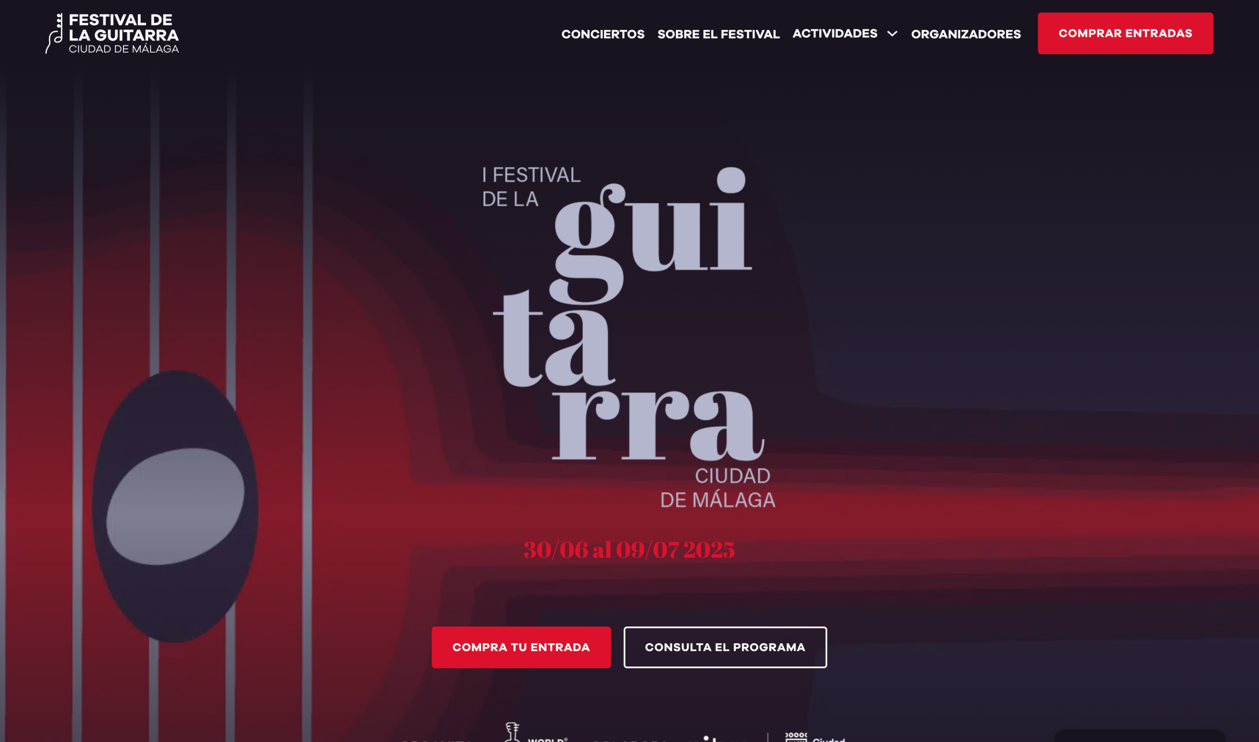 Imagen relacionada del proyecto Festival de la Guitarra de Málaga, en este caso es la home principal.
